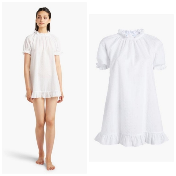 NWT Katherine Nap Dress White Semi Sheer Swiss Dot size Small - Picture 3 of 4